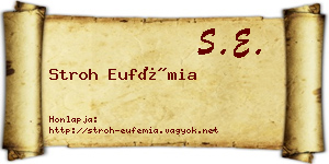 Stroh Eufémia névjegykártya